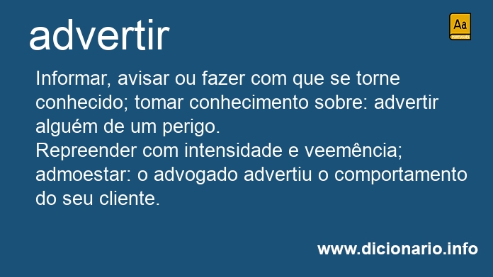 Significado de advertires