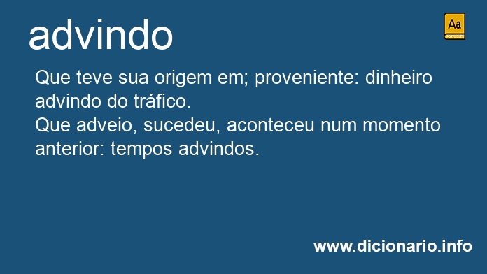 Significado de advinda