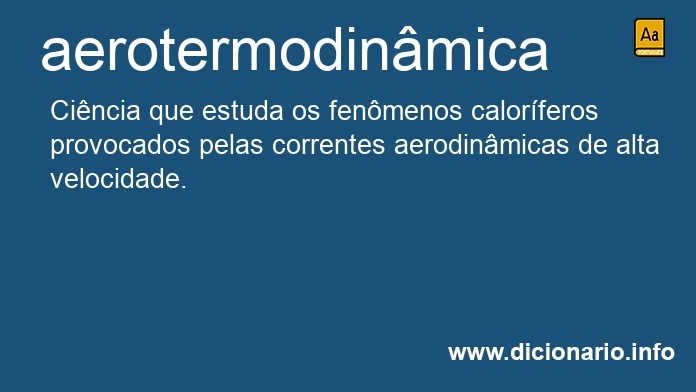 Significado de aerotermodinmica