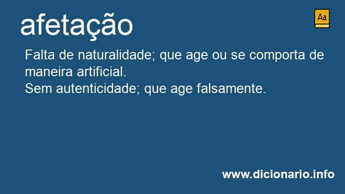Significado de afetao