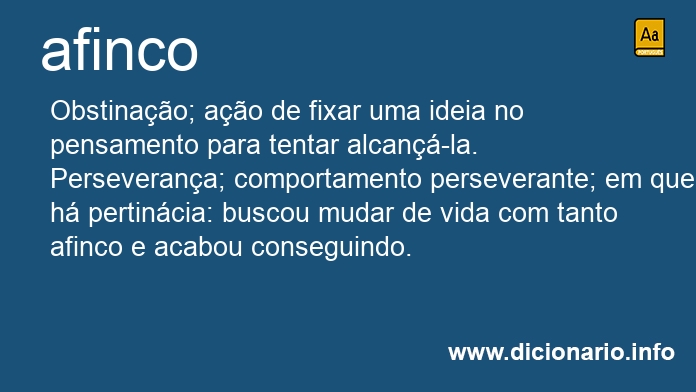 Significado de afinco