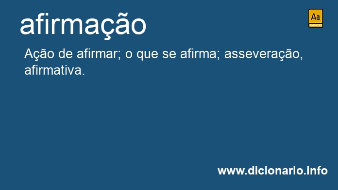 Significado de afirmao