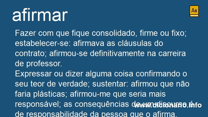 Significado de afirmar