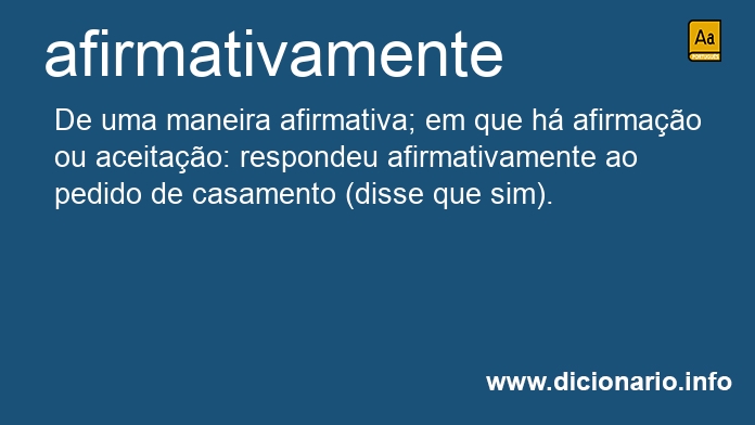 Significado de afirmativamente