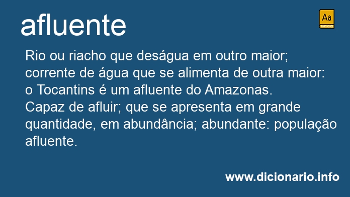 Significado de afluentes