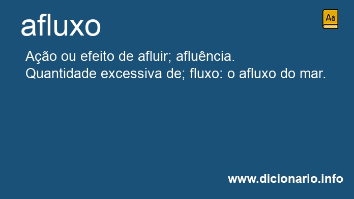 Significado de afluxo