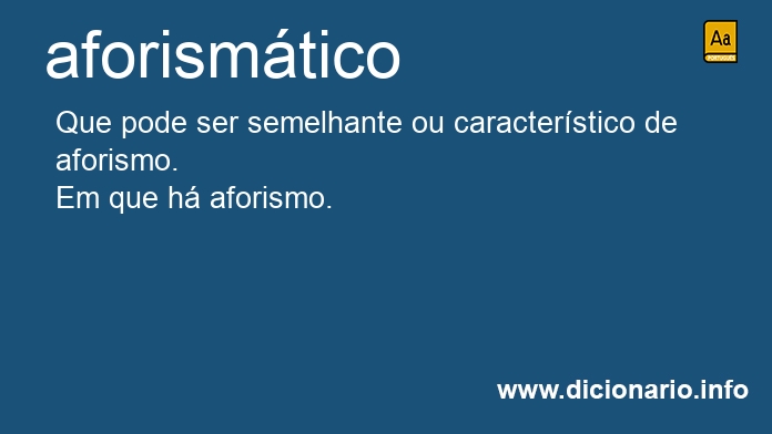 Significado de aforismtico