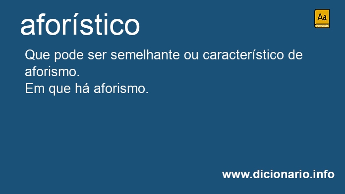 Significado de aforstica
