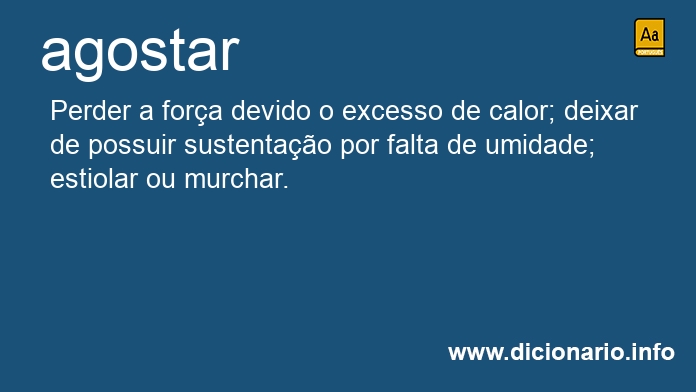 Significado de agostar