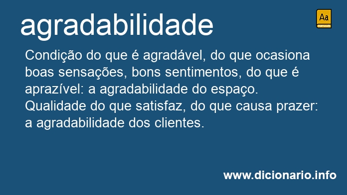 Significado de agradabilidade