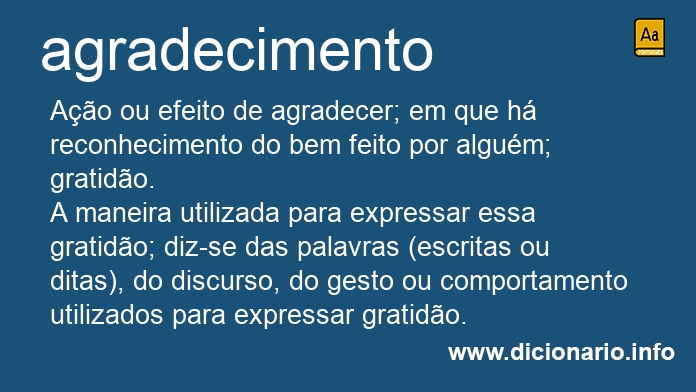 Significado de agradecimentos