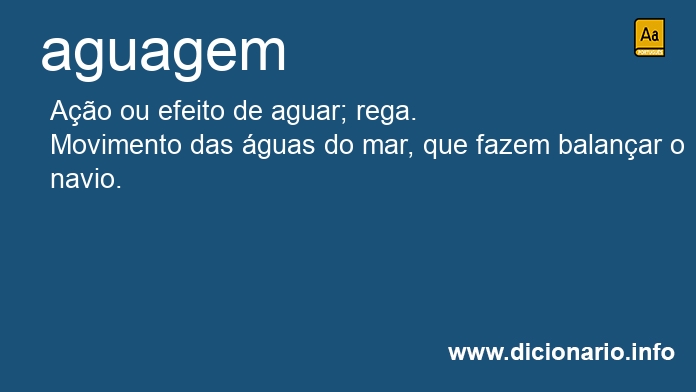 Significado de aguagem