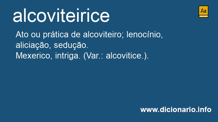Significado de alcoviteirice