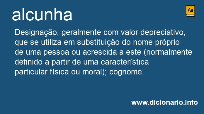 Significado de alcunha