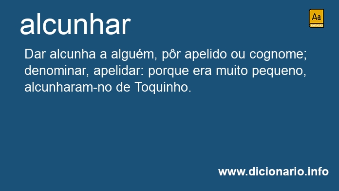 Significado de alcunhar