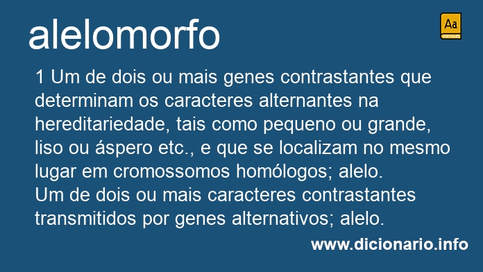 Significado de alelomorfo