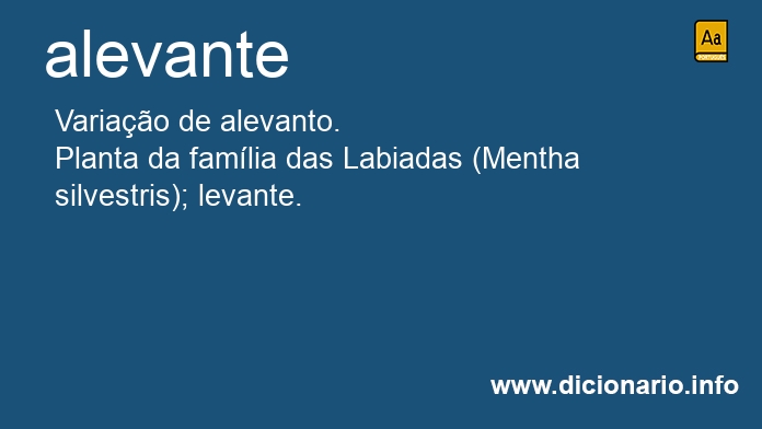 Significado de alevante