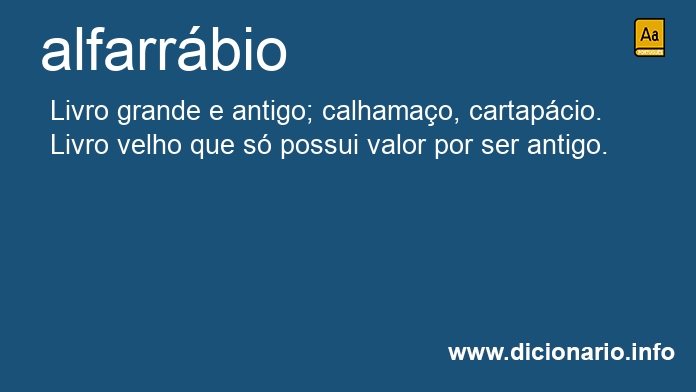 Significado de alfarrbio