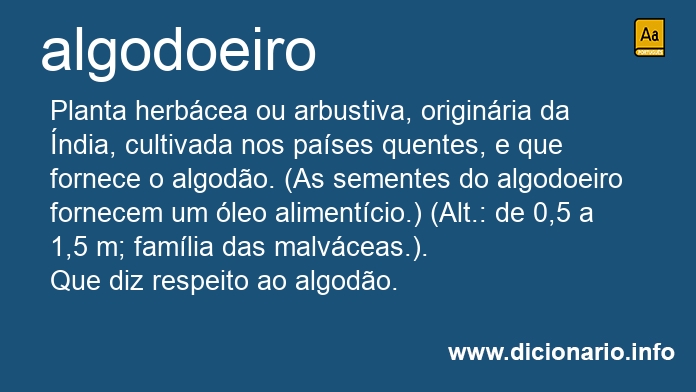 Significado de algodoeiro