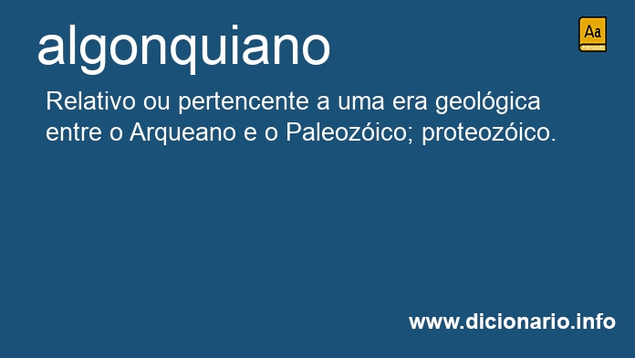 Significado de algonquiano
