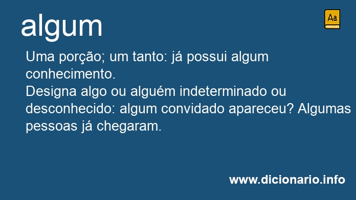 Significado de algum