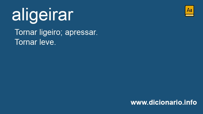 Significado de aligeirar