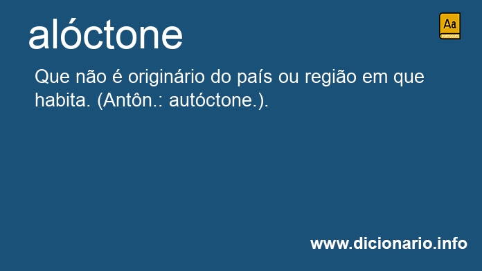 Significado de alctone