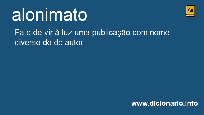 Significado de alonimato