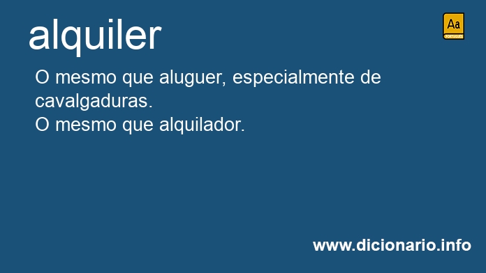 Significado de alquiler