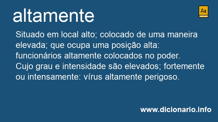 Significado de altamente