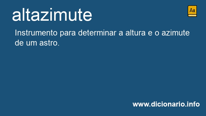 Significado de altazimute