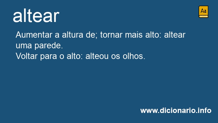 Significado de altear