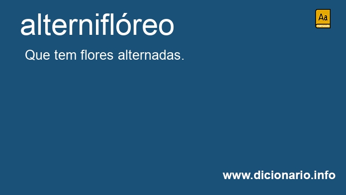 Significado de alterniflreo