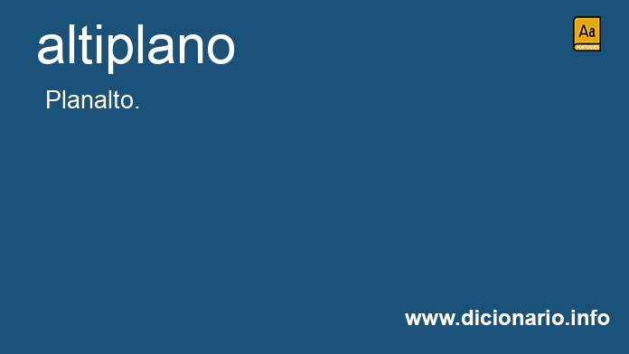 Significado de altiplano