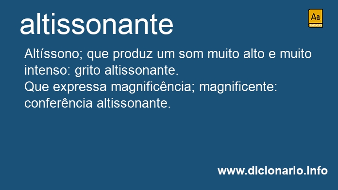 Significado de altissonantes