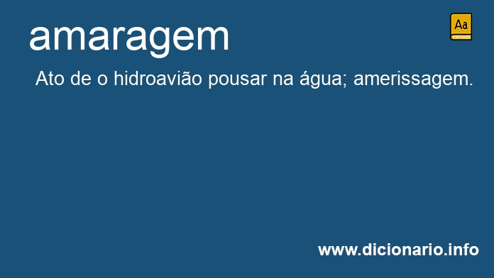 Significado de amaragem