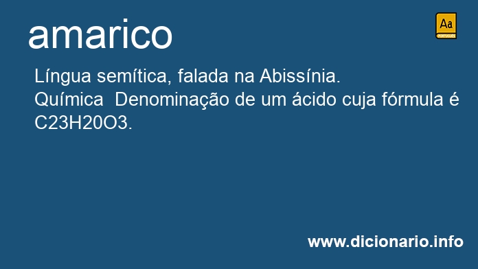Significado de amarico