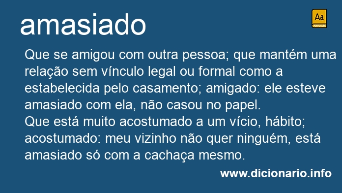 Significado de amasiado