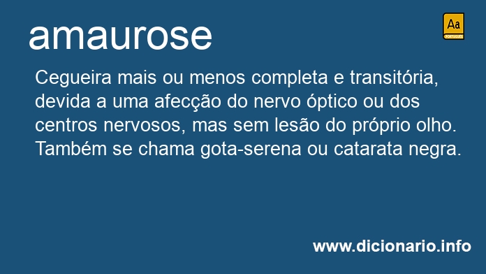 Significado de amaurose