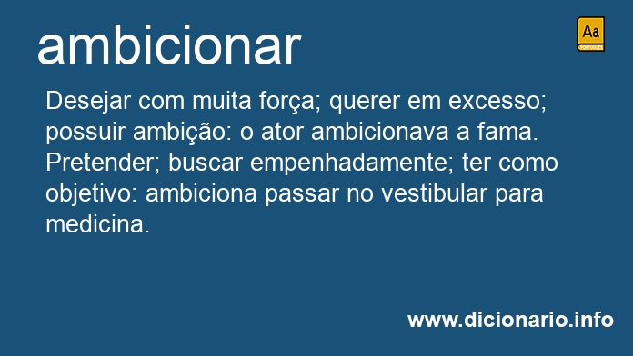 Significado de ambicionar