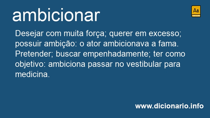 Significado de ambicionasses