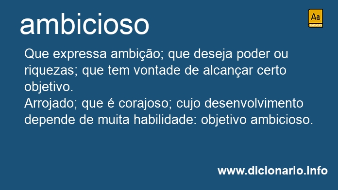 Significado de ambiciosa