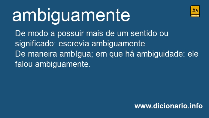 Significado de ambiguamente