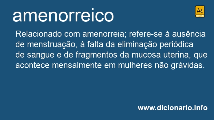 Significado de amenorreico