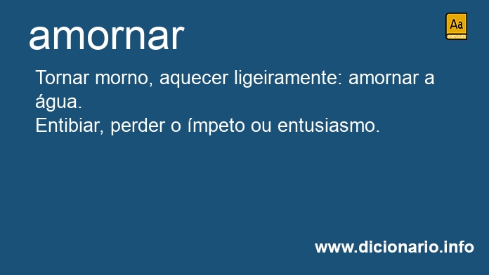 Significado de amornar