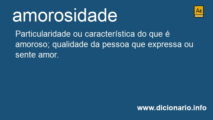 Significado de amorosidade