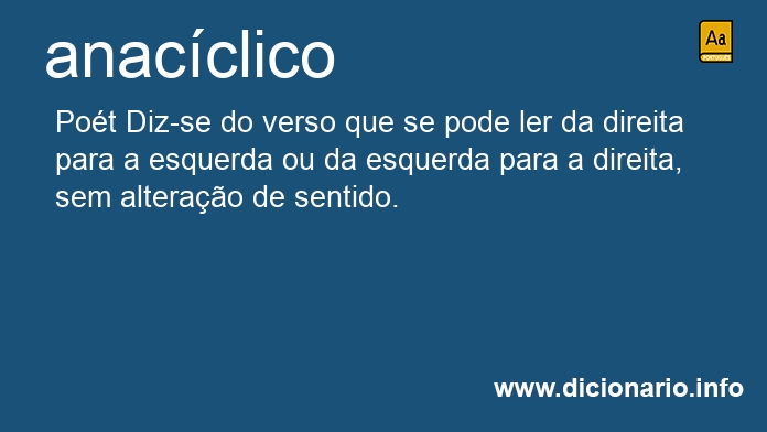 Significado de anacclica