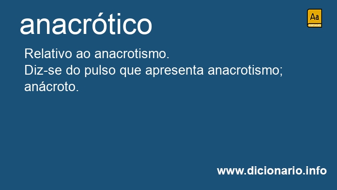 Significado de anacrtico