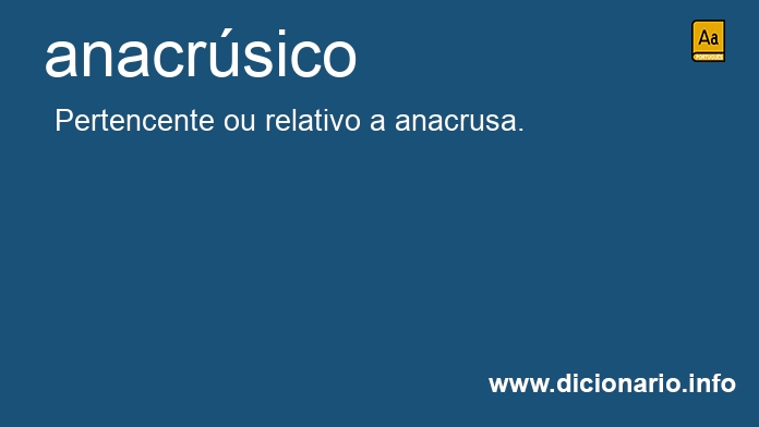 Significado de anacrsico