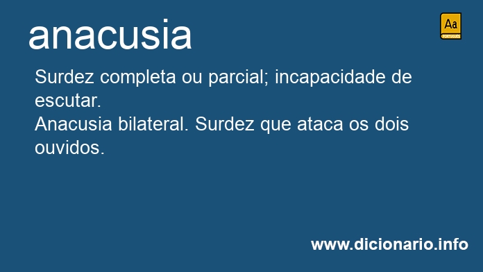 Significado de anacusia